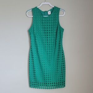 Julia Jordan Green Sheath Mini Dress with Cutout Design